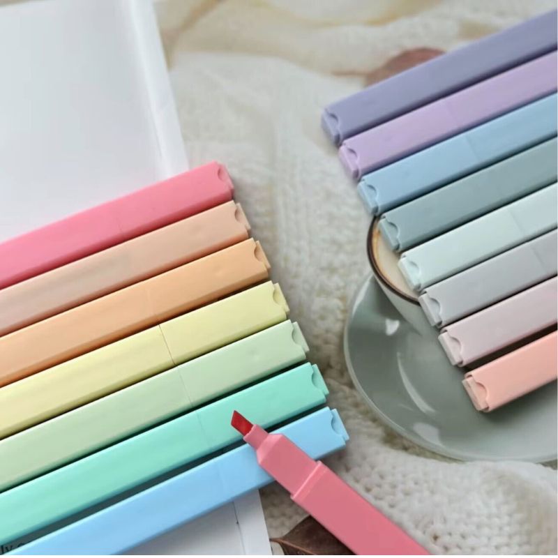 Aesthetic Square Highlighters – No-Bleed (10pk)