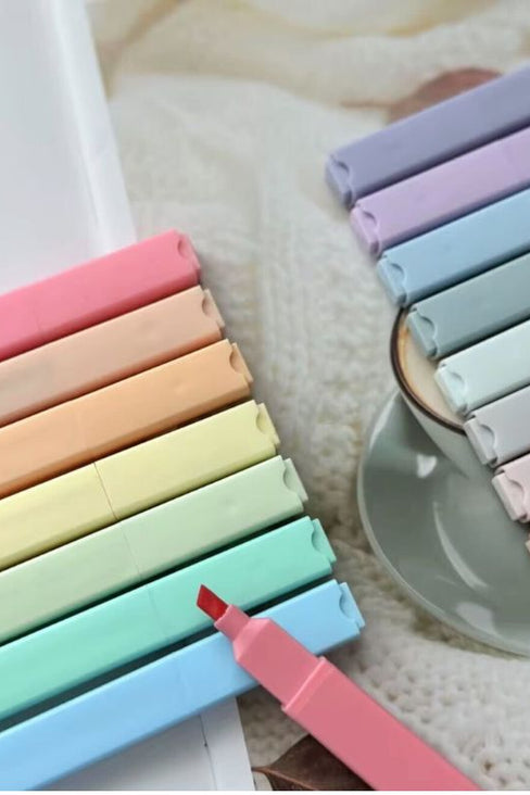 Aesthetic Square Highlighters – No-Bleed (10pk)