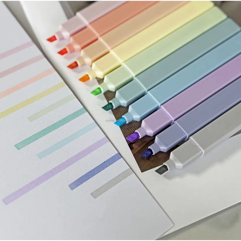 Aesthetic Square Highlighters – No-Bleed (10pk)