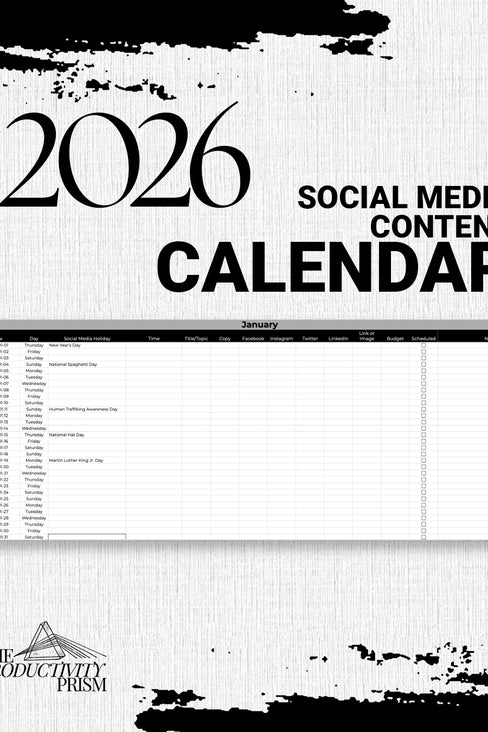 The 2026 Social Media Marketing Content Calendar